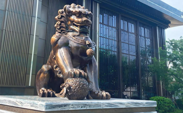 定制銅天安門(mén)獅子雕塑，致敬中華文化