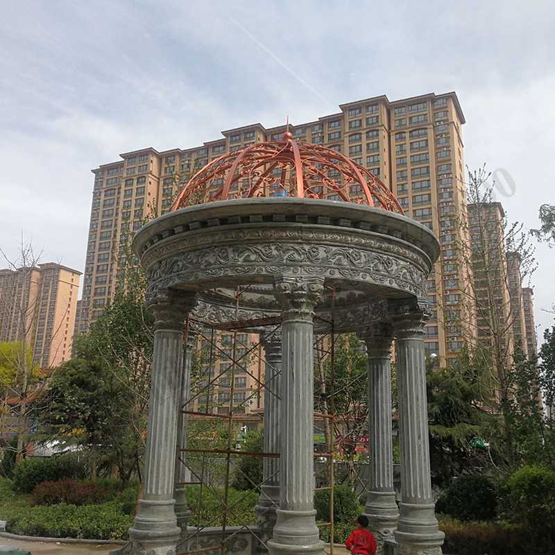 歐式景觀亭子，小區(qū)石雕涼亭，大理石石材亭子