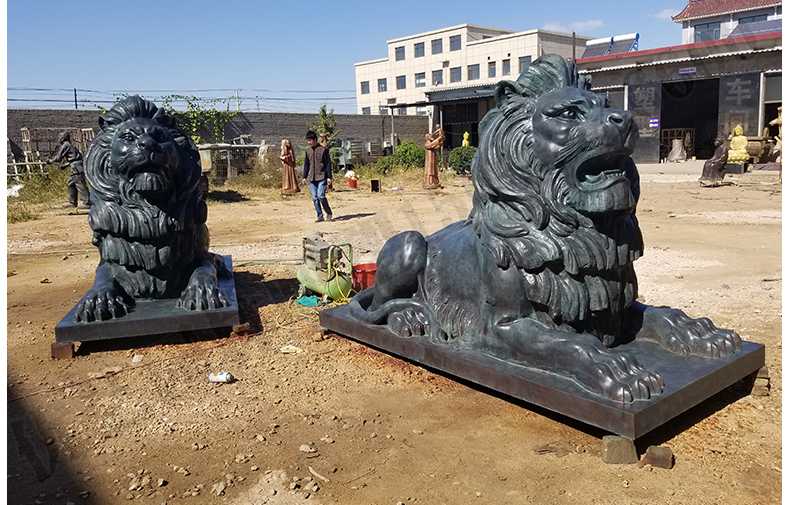 銅雕塑廠家，歐式銅獅子，匯豐銀行銅獅子