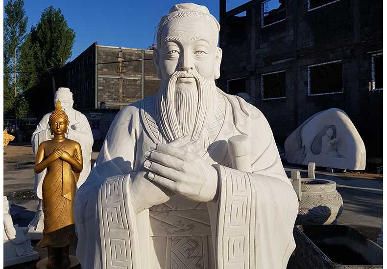 石雕孔子像，大理石孔子像，漢白玉孔子像