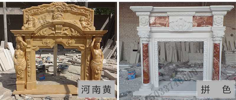石雕壁爐架款式，定制石雕壁爐架，石雕壁爐架廠家