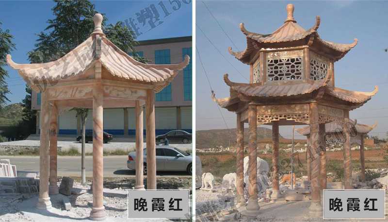 中式大理石涼亭，石雕涼亭廠家，石雕景觀涼亭定制