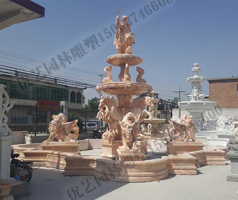 大理石景觀噴泉，歐式大型噴泉，石雕噴泉廠家