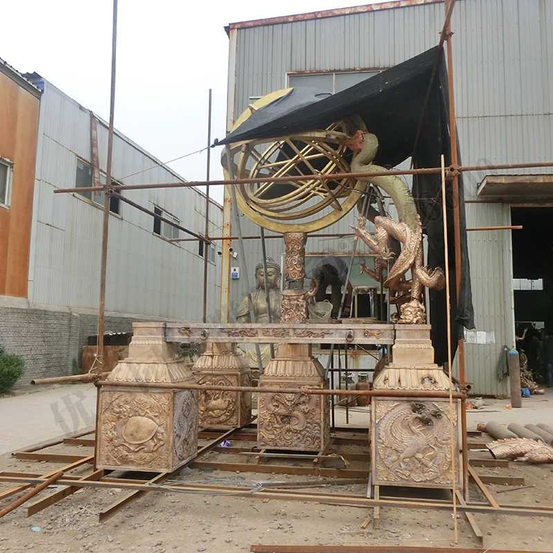 渾天地動(dòng)儀，銅地震儀雕塑，銅地動(dòng)儀景觀