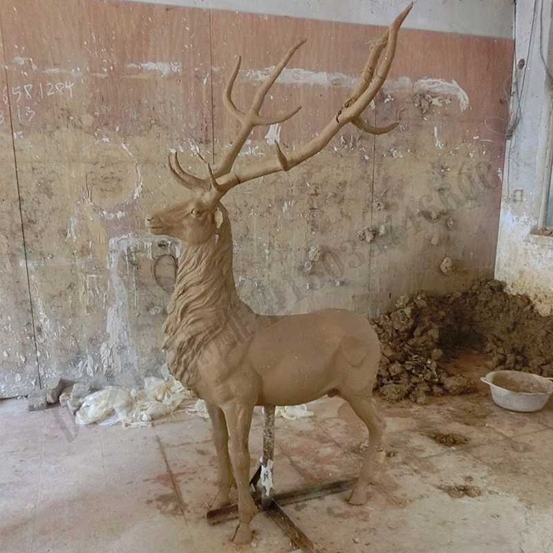 銅鹿泥模，麋鹿泥模，青銅鹿雕塑，銅鹿擺件4.jpg