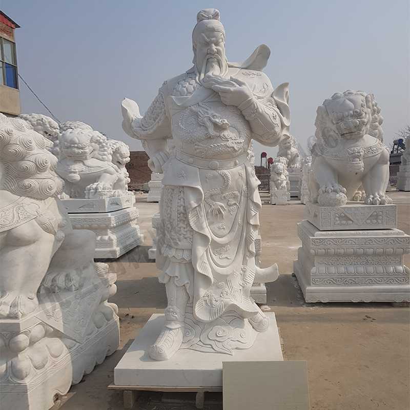 漢白玉關(guān)公像，石雕關(guān)公像，大理石關(guān)公雕像，關(guān)羽雕像，河北石雕關(guān)公廠家.jpg