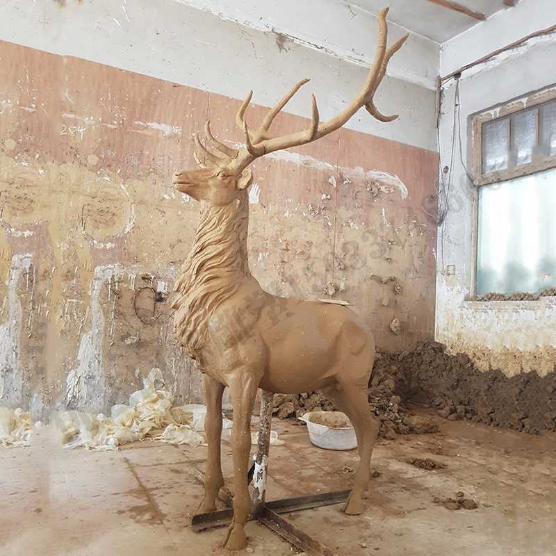 銅鹿模型，銅麋鹿雕塑，麋鹿模型，銅麋鹿泥模1.jpg