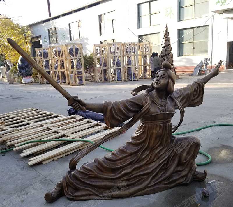 銅人物雕塑，公孫大娘銅雕塑